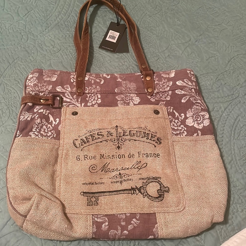 Myra Old Key Linen Tote Bag
